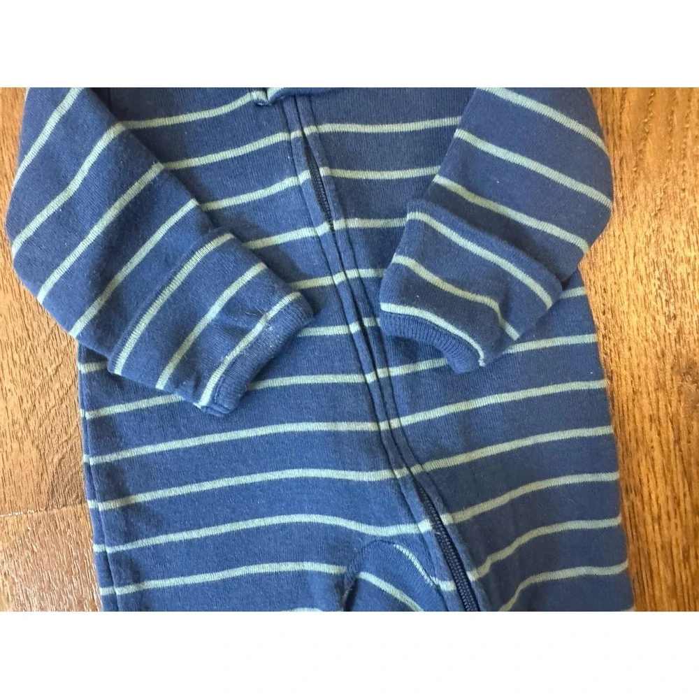 Carters Preemie Baby Boy Sleeper Striped Outfit Romper Blue Cotton Reborn Doll 3